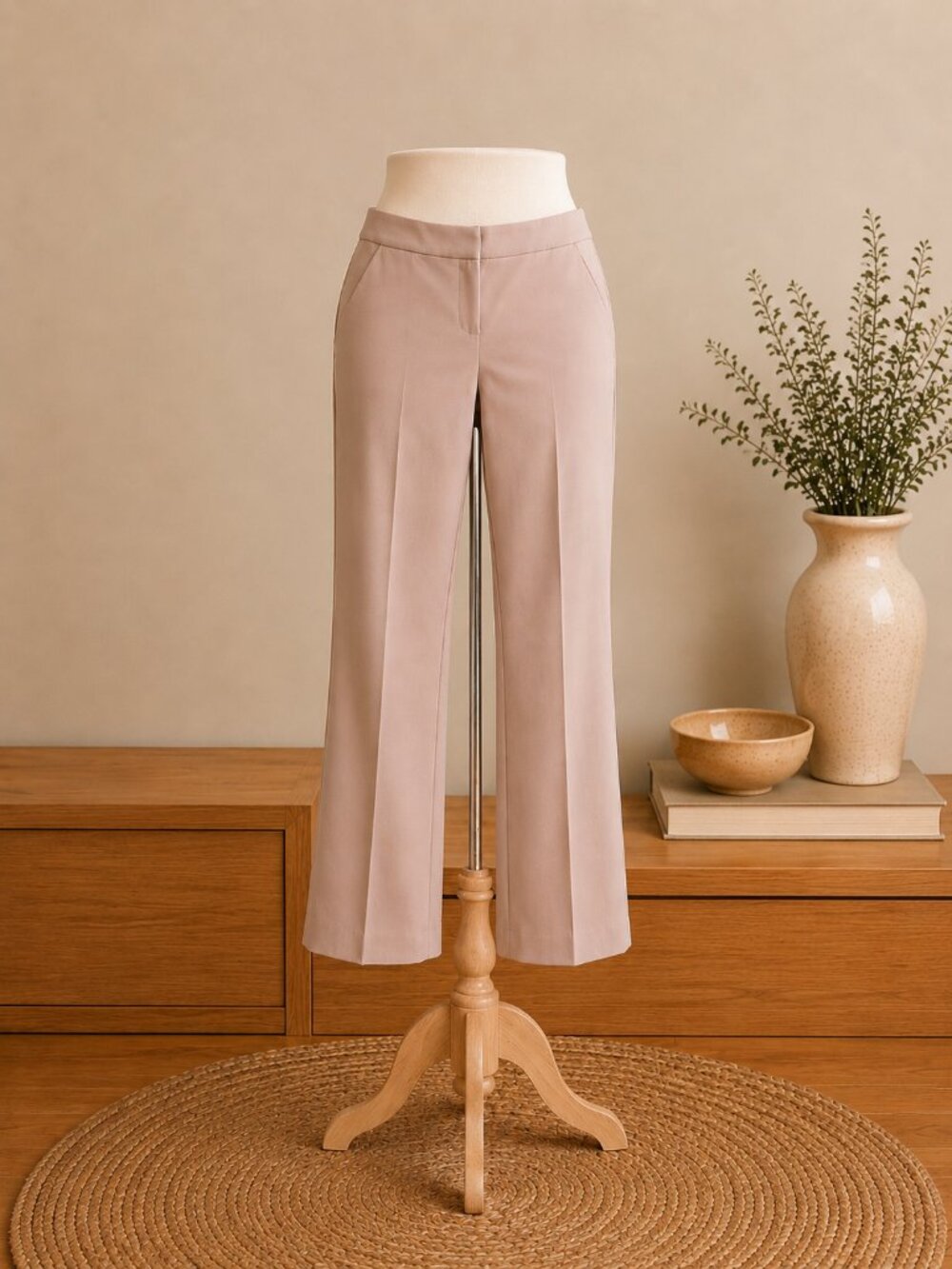 Express Size 6 Regular Columnist Barely Boot Cut Work Pants Blush Pink Mid Rise